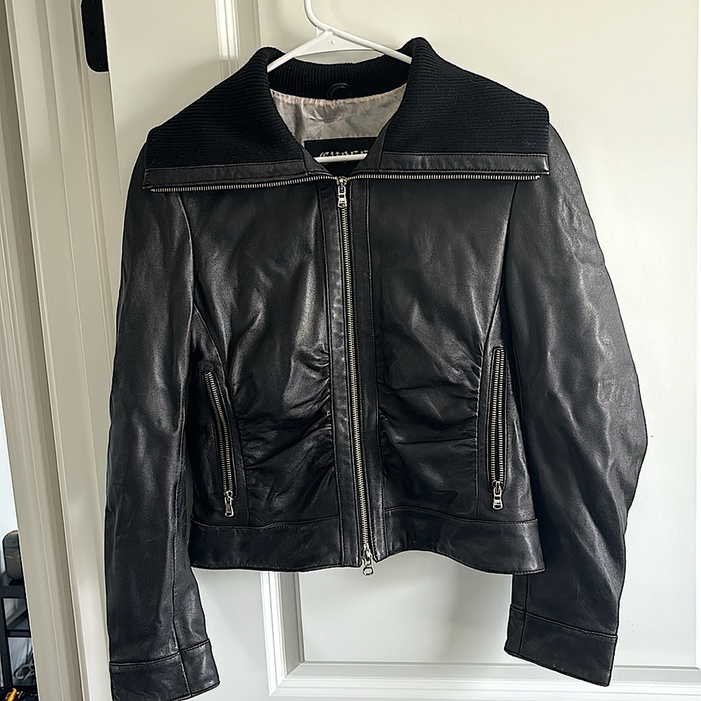 Vintage Guess Genuine Leather Bomber Jacket